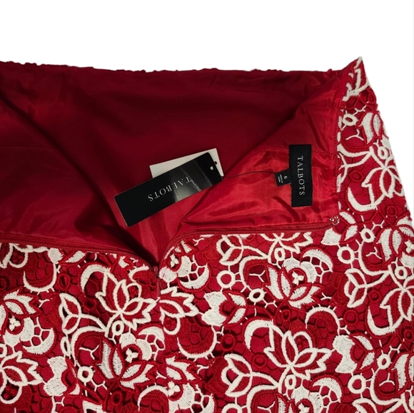 NWT Talbots Size 6 Pencil Skirt Red & White - Picture 9 of 14